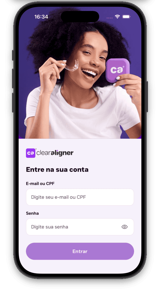 Tela de acesso do Aplicativo CA
