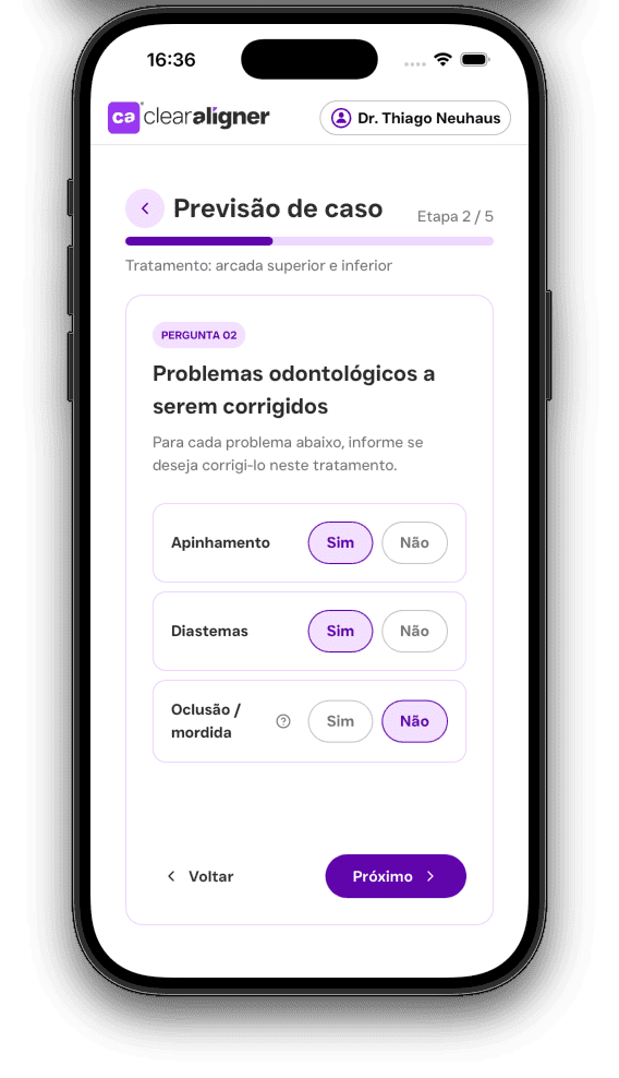 Ficha de prescrição no Aplicativo CA